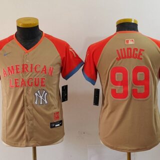 Youth American League #99 Aaron Judge Cream 2024 All-Star Limited Stitched Jerseys