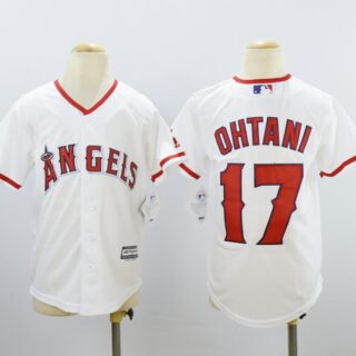 Youth Angels 17 Shohei Ohtani White Youth Cool Base Jersey