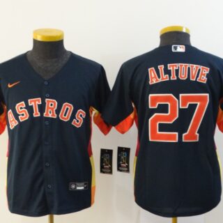 Youth Astros 27 Jose Altuve Navy Youth 2020 Nike Cool Base Jersey