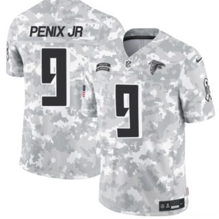 Youth Atlanta Falcons #9 Michael Penix Jr. 2024 F.U.S.E Arctic Camo Salute To Service Limited Stitched Football Jersey