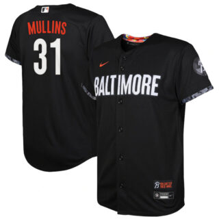 Youth Baltimore Orioles #31 Cedric Mullins Black 2023 City Connect Stitched Baseball Jersey