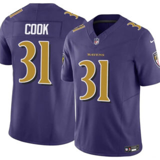 Youth Baltimore Ravens #31 Dalvin Cook Purple 2024 F.U.S.E. Color Rush Stitched Jersey