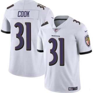 Youth Baltimore Ravens #31 Dalvin Cook White Stitched Jersey