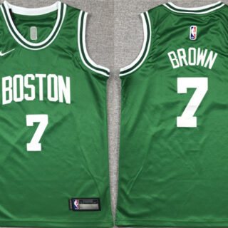 Youth Boston Celtics #7 Jaylen Brown Green Icon Edition Stitched Jersey