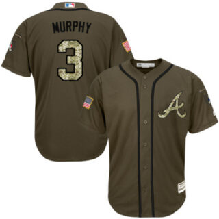 Youth Braves #3 Dale Murphy Green Salute To Service Jersey