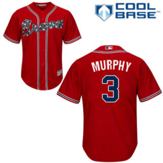 Youth Braves #3 Dale Murphy Red Alternate Cool Base Jersey