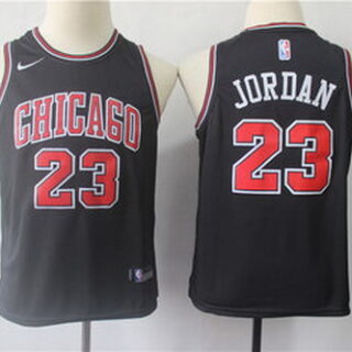 Youth Bulls 23 Michael Jordan Black Youth Nike Swingman Jersey