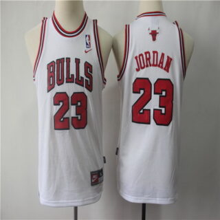 Youth Bulls 23 Michael Jordan White Youth Throwback Nike Swingman Jersey