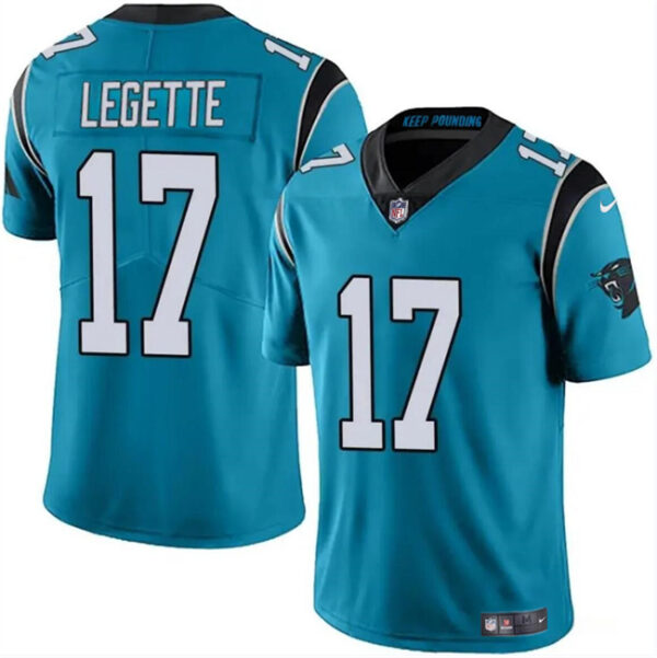 Youth Carolina Panthers 17 Xavier Legette Blue Vapor Limited Stitched Football Jersey