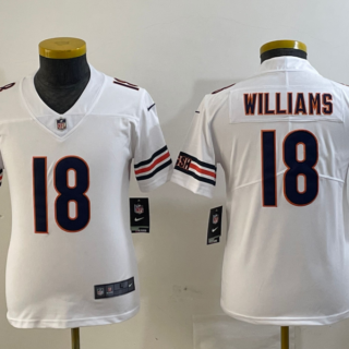 Youth Chicago Bears #18 Caleb Williams Orange 2024 Draft Vapor Stitched Jersey(Run Small)