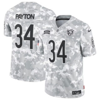 Youth Chicago Bears #34 Walter Payton 2024 F.U.S.E Arctic Camo Salute To Service Limited Stitched Football Jersey