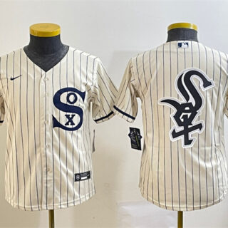 Youth Chicago White Sox Cream Team Big Logo Stitched Jersey 01