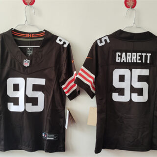 Youth Cleveland Browns #95 Myles Garrett Brown 2023 F.U.S.E Vapor Limited Stitched Football Jersey