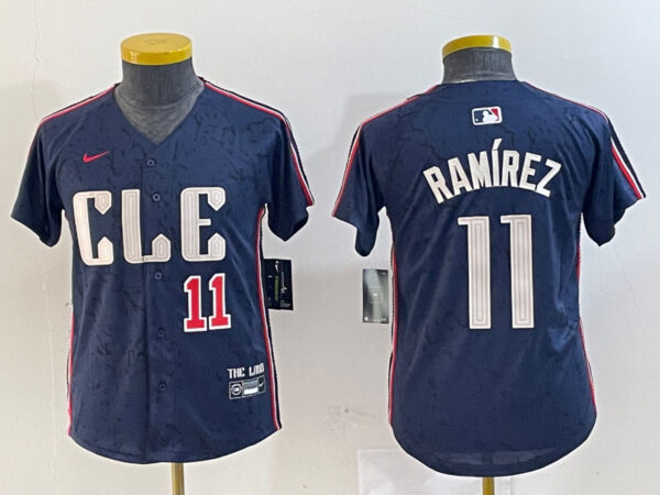 Youth Cleveland Guardians #11 José Ramírez Navy 2024 City Connect Limited Stitched Baseball Jerseys