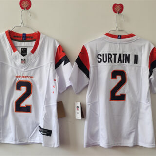 Youth Denver Broncos #2 Pat Surtain II White 2024 F.U.S.E. Vapor Limited Stitched Football Jersey