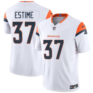 Youth Denver Broncos #37 Audric Estime White 2024 F.U.S.E. Vapor Limited Stitched Football Jersey