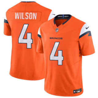 Youth Denver Broncos #4 Zach Wilson Orange 2024 F.U.S.E. Vapor Limited Stitched Football Jersey