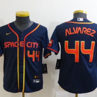 Youth Houston Astros #44 Yordan Alvarez 2022 Navy City Connect Stitched Jersey