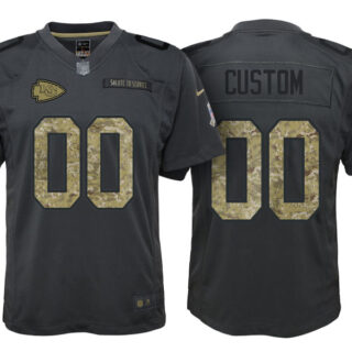 Youth Kansas City Chiefs Anthracite Customized Camo 2016 Salute to Service Jersey
