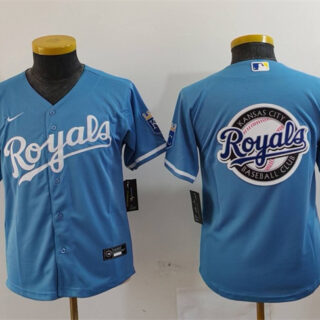 Youth Kansas City Royals Team Big Logo Light Blue Stitched Baseball Jersey