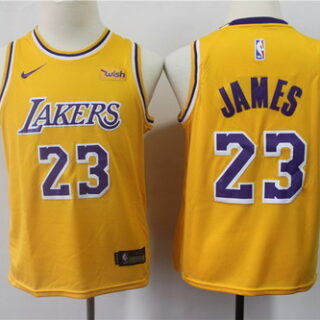 Youth Lakers 23 Lebron James Gold Youth 2019 Nike Swingman Jersey