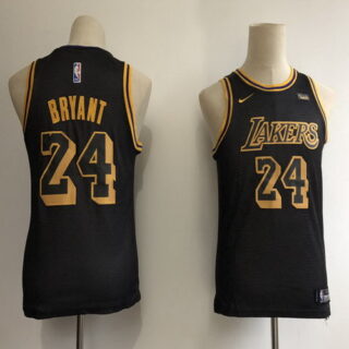 Youth Lakers 24 Kobe Bryant Black 2018-19 City Edition Youth Nike Swingman Jersey