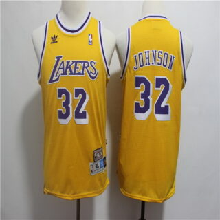 Youth Lakers 32 Magic Johnson Gold Youth Hardwood Classics Jersey
