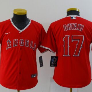 Youth Los Angeles Angels #17 Shohei Ohtani Red Stitched MLB Cool Base Nike Jersey