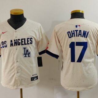 Youth Los Angeles Dodgers #17 Shohei Ohtani Cream Stitched Baseball Jerseys