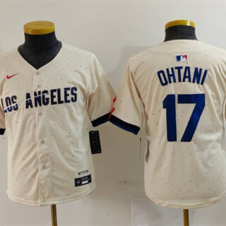 Youth Los Angeles Dodgers #17 Shohei Ohtani Cream Stitched Baseball Jersey