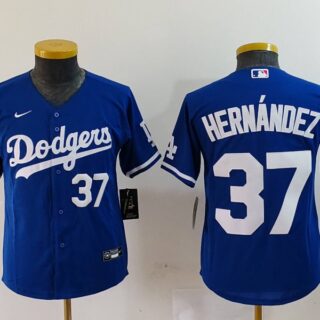 Youth Los Angeles Dodgers #37 Teoscar Hernandez Blue Stitched Baseball Jerseys