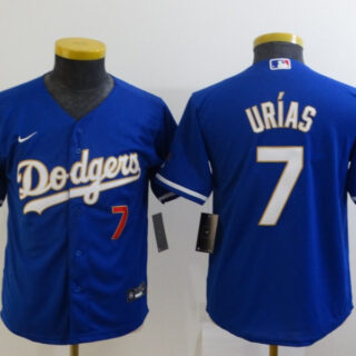 Youth Los Angeles Dodgers #7 Julio Urias Royal Cool Base Stitched Baseball Jersey