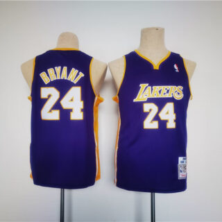 Youth Los Angeles Lakers #24 Kobe Bryant Purple Stitched Basketball Jersey