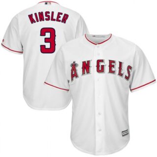 Youth Men Los Angeles Angels #3 Ian Kinsler White Cool Base Home Jersey