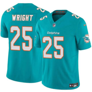 Youth Miami Dolphins #25 Jaylen Wright Aqua 2024 F.U.S.E Vapor Limited Stitched Jersey
