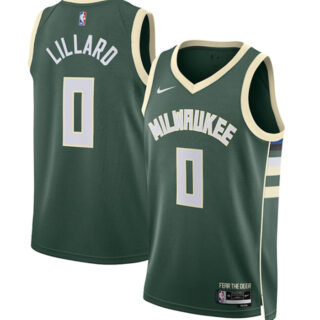Youth Milwaukee Bucks #0 Damian Lillard Green Stitched Basketball Jerseys