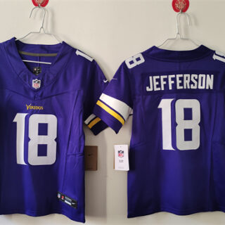 Youth Minnesota Vikings #18 Justin Jefferson Purple F.U.S.E. Vapor Untouchable Limited Stitched Jersey