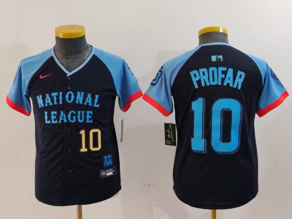 Youth National League #10 Jurickson Profar Navy 2024 All-Star Limited Stitched Baseball Jerseys