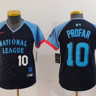 Youth National League #10 Jurickson Profar Navy 2024 All-Star Limited Stitched Baseball Jerseys