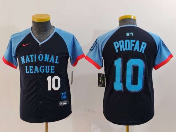 Youth National League #10 Jurickson Profar Navy 2024 All-Star Limited Stitched Baseball Jerseys