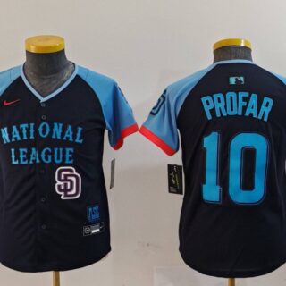 Youth National League #10 Jurickson Profar Navy 2024 All-Star Limited Stitched Baseball Jerseys