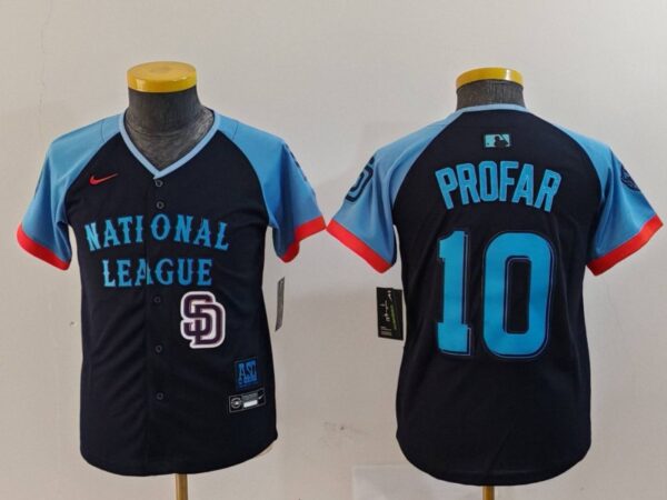 Youth National League #10 Jurickson Profar Navy 2024 All-Star Limited Stitched Baseball Jerseys