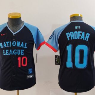 Youth National League #10 Jurickson Profar Navy 2024 All-Star Limited Stitched Baseball Jerseys