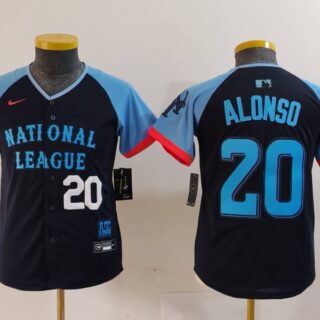 Youth National League #20 Pete Alonso Navy 2024 All-Star Limited Stitched Baseball Jerseys