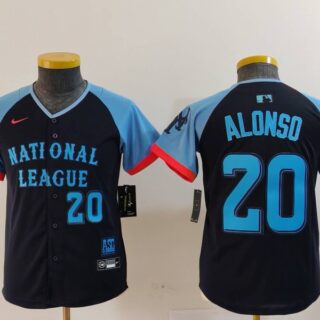 Youth National League #20 Pete Alonso Navy 2024 All-Star Limited Stitched Baseball Jerseys