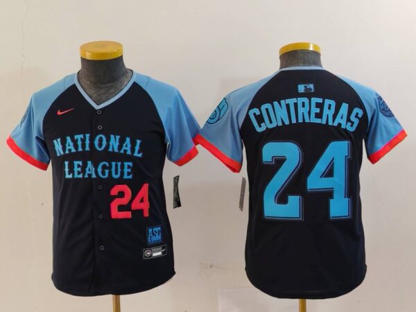 Youth National League #24 William Contreras Navy 2024 All-Star Limited Stitched Baseball Jerseys
