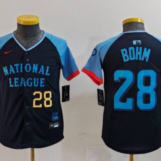 Youth National League #28 Alec Bohm Navy 2024 All-Star Limited Stitched Baseball Jerseys
