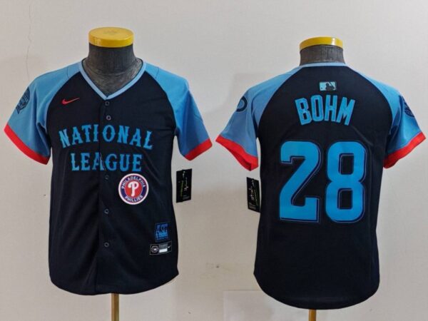 Youth National League #28 Alec Bohm Navy 2024 All-Star Limited Stitched Baseball Jerseys