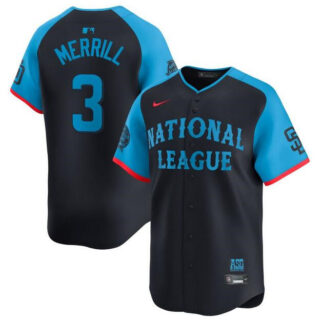 Youth National League #3 Jackson Merrill Navy 2024 All-Star Limited Stitched Baseball Jersey