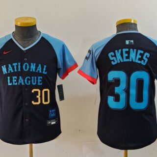 Youth National League #30 Paul Skenes Navy 2024 All-Star Limited Stitched Baseball Jerseys